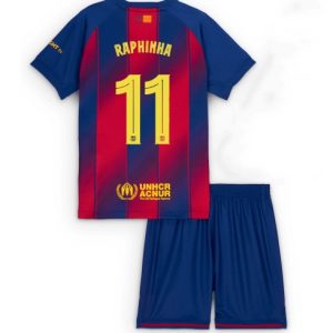 Barcelona Raphinha Belloli #11 Heimtrikot Kinder 2025-26 Fußballtrikots Set