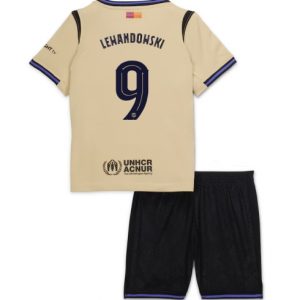 Barcelona Robert Lewandowski #9 Auswärtstrikot Kinder 2025-26 Fußballtrikots Set