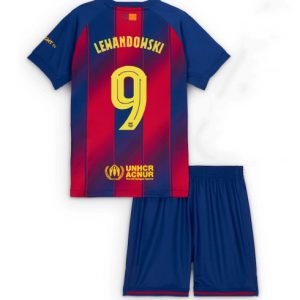 Barcelona Robert Lewandowski #9 Heimtrikot Kinder 2025-26 Fußballtrikots Set