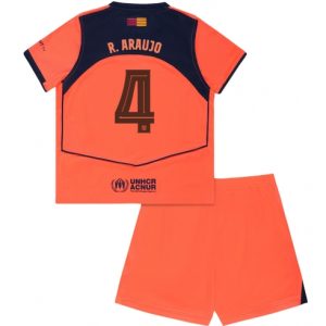 Barcelona Ronald Araujo #4 3rd trikot Kinder 2025-26 Fußballtrikots Set