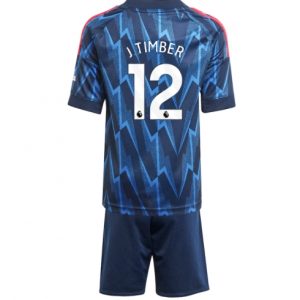 Arsenal Jurrien Timber #12 Auswärtstrikot Kinder 2025-26 Fußballtrikots Set