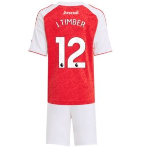 Arsenal Jurrien Timber #12 Heimtrikot Kinder 2025-26 Fußballtrikots Set