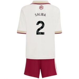 Arsenal William Saliba #2 3rd trikot Kinder 2025-26 Fußballtrikots Set