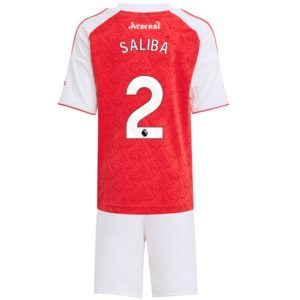 Arsenal William Saliba #2 Heimtrikot Kinder 2025-26 Fußballtrikots Set