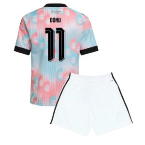 Belgien Jeremy Doku #11 Auswärtstrikot Kinder WM 2026 Fußballtrikots Set