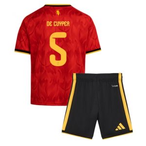 Belgien Maxim De Cuyper #5 Heimtrikot Kinder WM 2026 Fußballtrikots Set