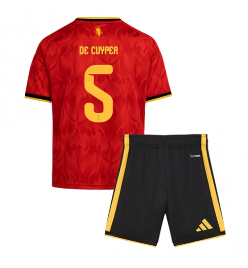 Belgien Maxim De Cuyper #5 Heimtrikot Kinder WM 2026 Fußballtrikots Set 2 Belgien Maxim De Cuyper #5 Heimtrikot Kinder WM 2026 Fußballtrikots Set 2