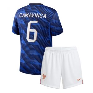 Frankreich Eduardo Camavinga #6 Heimtrikot Kinder WM 2026 Fußball trikotsatz