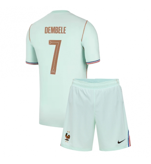 Frankreich Ousmane Dembele #7 Auswärtstrikot Kinder WM 2026 Fußball trikotsatz 2 Frankreich Ousmane Dembele #7 Auswärtstrikot Kinder WM 2026 Fußball trikotsatz 2