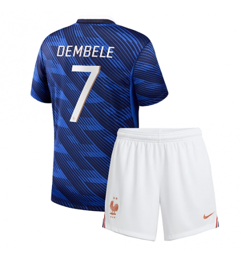 Frankreich Ousmane Dembele #7 Heimtrikot Kinder WM 2026 Fußball trikotsatz 2 Frankreich Ousmane Dembele #7 Heimtrikot Kinder WM 2026 Fußball trikotsatz 2
