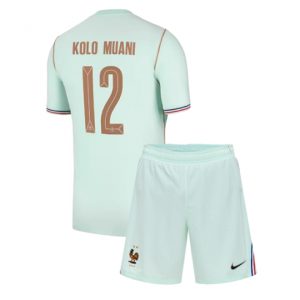 Frankreich Randal Kolo Muani #12 Auswärtstrikot Kinder WM 2026 Fußball trikotsatz