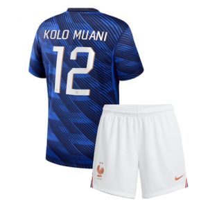Frankreich Randal Kolo Muani #12 Heimtrikot Kinder WM 2026 Fußball trikotsatz