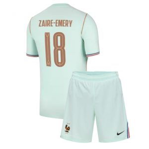 Frankreich Warren Zaire-Emery #18 Auswärtstrikot Kinder WM 2026 Fußball trikotsatz 2