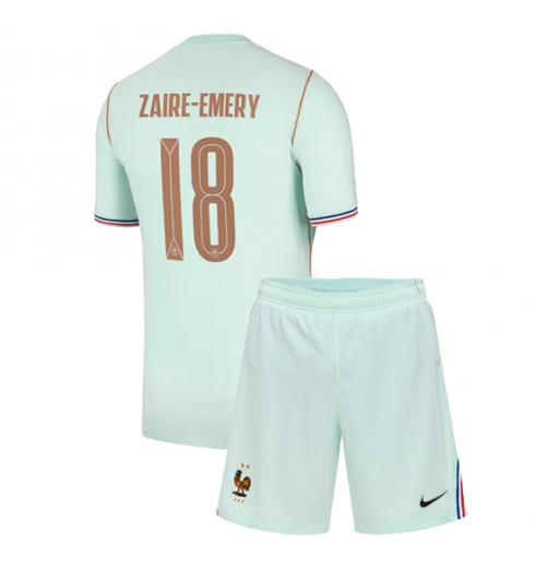 Frankreich Warren Zaire-Emery #18 Auswärtstrikot Kinder WM 2026 Fußball trikotsatz 2 Frankreich Warren Zaire-Emery #18 Auswärtstrikot Kinder WM 2026 Fußball trikotsatz 2