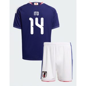 Japan Junya Ito #14 Heimtrikot Kinder WM 2026 Fußball trikotsatz