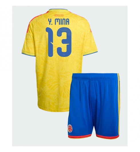 Kolumbien Yerry Mina #13 Heimtrikot Kinder WM 2026 Fußball trikotsatz 2 Kolumbien Yerry Mina #13 Heimtrikot Kinder WM 2026 Fußball trikotsatz 2