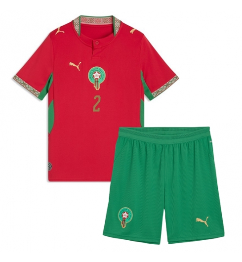 Marokko Achraf Hakimi #2 Heimtrikot Kinder WM 2026 Fußball trikotsatz 3 Marokko Achraf Hakimi #2 Heimtrikot Kinder WM 2026 Fußball trikotsatz 3