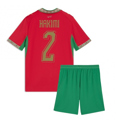Marokko Achraf Hakimi #2 Heimtrikot Kinder WM 2026 Fußball trikotsatz 2 Marokko Achraf Hakimi #2 Heimtrikot Kinder WM 2026 Fußball trikotsatz 2