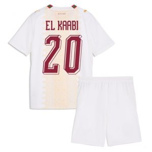 Marokko Ayoub El Kaabi #20 Auswärtstrikot Kinder WM 2026 Fußball trikotsatz