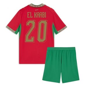Marokko Ayoub El Kaabi #20 Heimtrikot Kinder WM 2026 Fußball trikotsatz