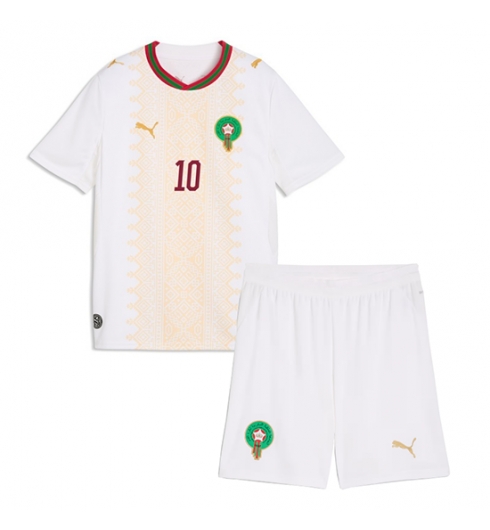 Marokko Brahim Diaz #10 Auswärtstrikot Kinder WM 2026 Fußball trikotsatz 3 Marokko Brahim Diaz #10 Auswärtstrikot Kinder WM 2026 Fußball trikotsatz 3