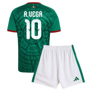 Mexiko Alexis Vega #10 Heimtrikot Kinder WM 2026 Fußball trikotsatz