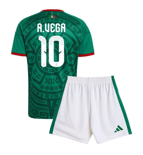 Mexiko Alexis Vega #10 Heimtrikot Kinder WM 2026 Fußball trikotsatz 2 Mexiko Alexis Vega #10 Heimtrikot Kinder WM 2026 Fußball trikotsatz 2