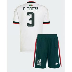 Mexiko Cesar Montes #3 Auswärtstrikot Kinder WM 2026 Fußball trikotsatz