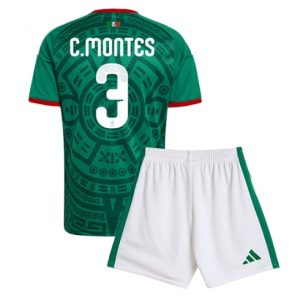 Mexiko Cesar Montes #3 Heimtrikot Kinder WM 2026 Fußball trikotsatz