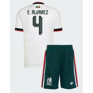 Mexiko Edson Alvarez #4 Auswärtstrikot Kinder WM 2026 Fußball trikotsatz