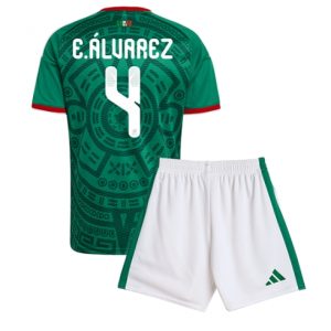 Mexiko Edson Alvarez #4 Heimtrikot Kinder WM 2026 Fußball trikotsatz