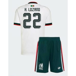 Mexiko Hirving Lozano #22 Auswärtstrikot Kinder WM 2026 Fußball trikotsatz