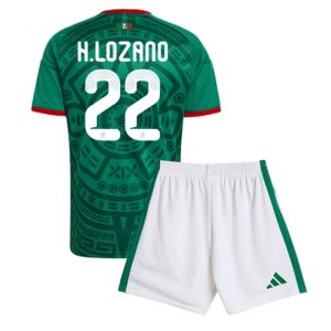 Mexiko Hirving Lozano #22 Heimtrikot Kinder WM 2026 Fußball trikotsatz