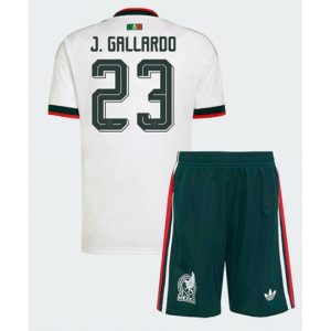 Mexiko Jesus Gallardo #23 Auswärtstrikot Kinder WM 2026 Fußball trikotsatz