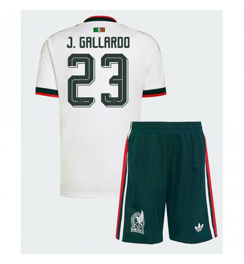 Mexiko Jesus Gallardo #23 Auswärtstrikot Kinder WM 2026 Fußball trikotsatz 2 Mexiko Jesus Gallardo #23 Auswärtstrikot Kinder WM 2026 Fußball trikotsatz 2