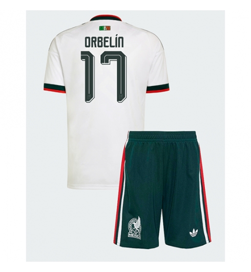 Mexiko Orbelin Pineda #17 Auswärtstrikot Kinder WM 2026 Fußball trikotsatz 2 Mexiko Orbelin Pineda #17 Auswärtstrikot Kinder WM 2026 Fußball trikotsatz 2