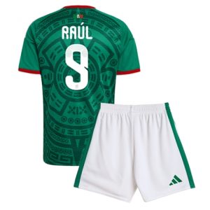 Mexiko Raul Jimenez #9 Heimtrikot Kinder WM 2026 Fußball trikotsatz
