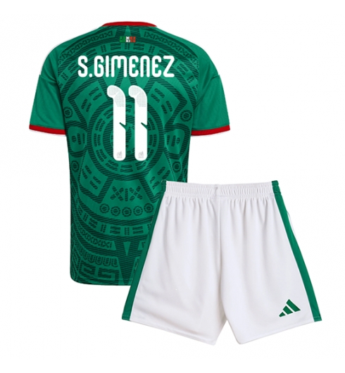 Mexiko Santiago Gimenez #11 Heimtrikot Kinder WM 2026 Fußball trikotsatz 2 Mexiko Santiago Gimenez #11 Heimtrikot Kinder WM 2026 Fußball trikotsatz 2