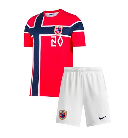 Norwegen Antonio Nusa #20 Heimtrikot Kinder WM 2026 Fußball trikotsatz 3 Norwegen Antonio Nusa #20 Heimtrikot Kinder WM 2026 Fußball trikotsatz 3