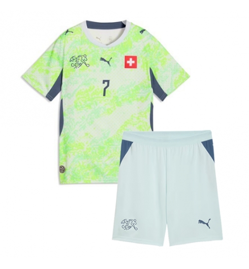 Schweiz Breel Embolo #7 Auswärtstrikot Kinder WM 2026 Fußball trikotsatz 3 Schweiz Breel Embolo #7 Auswärtstrikot Kinder WM 2026 Fußball trikotsatz 3