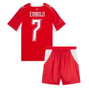 Schweiz Breel Embolo #7 Heimtrikot Kinder WM 2026 Fußball trikotsatz