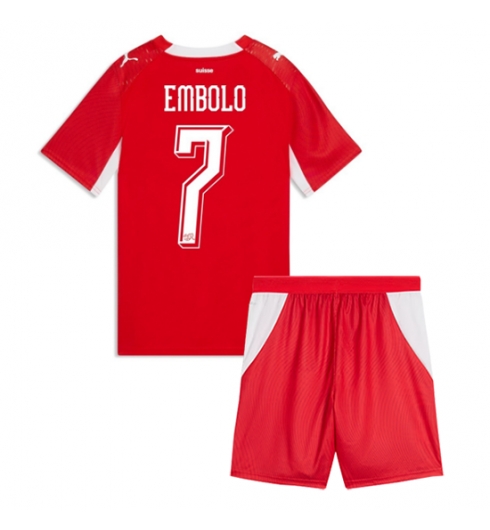 Schweiz Breel Embolo #7 Heimtrikot Kinder WM 2026 Fußball trikotsatz 2 Schweiz Breel Embolo #7 Heimtrikot Kinder WM 2026 Fußball trikotsatz 2