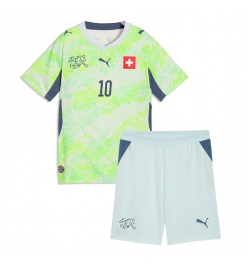 Schweiz Granit Xhaka #10 Auswärtstrikot Kinder WM 2026 Fußball trikotsatz 3 Schweiz Granit Xhaka #10 Auswärtstrikot Kinder WM 2026 Fußball trikotsatz 3