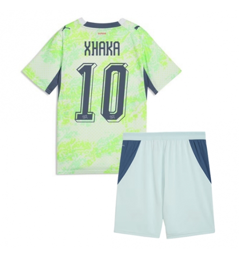 Schweiz Granit Xhaka #10 Auswärtstrikot Kinder WM 2026 Fußball trikotsatz 2 Schweiz Granit Xhaka #10 Auswärtstrikot Kinder WM 2026 Fußball trikotsatz 2