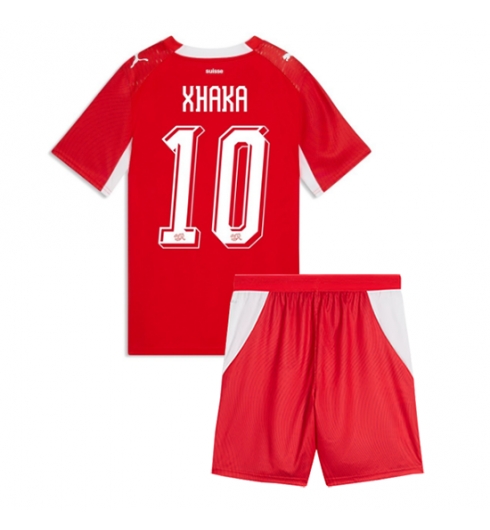 Schweiz Granit Xhaka #10 Heimtrikot Kinder WM 2026 Fußball trikotsatz 2 Schweiz Granit Xhaka #10 Heimtrikot Kinder WM 2026 Fußball trikotsatz 2