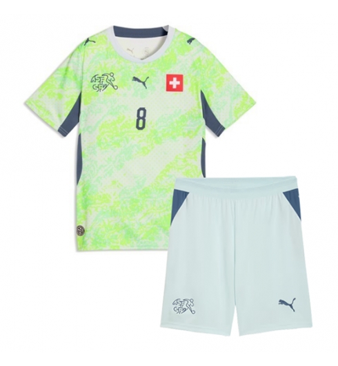 Schweiz Remo Freuler #8 Auswärtstrikot Kinder WM 2026 Fußball trikotsatz 3 Schweiz Remo Freuler #8 Auswärtstrikot Kinder WM 2026 Fußball trikotsatz 3