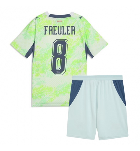 Schweiz Remo Freuler #8 Auswärtstrikot Kinder WM 2026 Fußball trikotsatz 2 Schweiz Remo Freuler #8 Auswärtstrikot Kinder WM 2026 Fußball trikotsatz 2