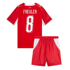 Schweiz Remo Freuler #8 Heimtrikot Kinder WM 2026 Fußball trikotsatz