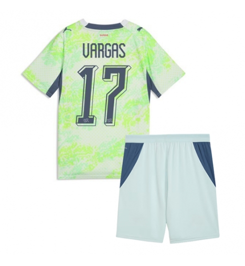 Schweiz Ruben Vargas #17 Auswärtstrikot Kinder WM 2026 Fußball trikotsatz 2 Schweiz Ruben Vargas #17 Auswärtstrikot Kinder WM 2026 Fußball trikotsatz 2
