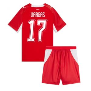 Schweiz Ruben Vargas #17 Heimtrikot Kinder WM 2026 Fußball trikotsatz